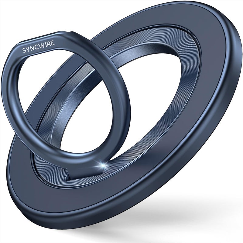 Syncwire Magnetic Phone Ring Holder for MagSafe, 360° Rotation Cell Phone Grip Stand Finger Ring Kickstand Two-Sided Magnet Compatible with iPhone 17 Pro Max 16 15 14 13 12 MagSafe Accessories - Image 1